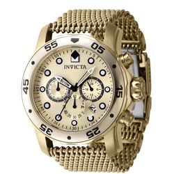 Invicta Pro Diver 47240 Chronograph 200M Men's Date Gold Diving Watch MSRP $995