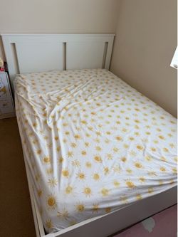 Full size bed frame with drawers and Purple mattress