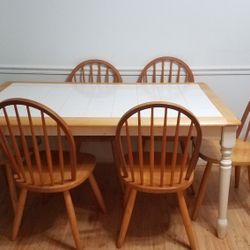 Dining room Table, White Tile Top  