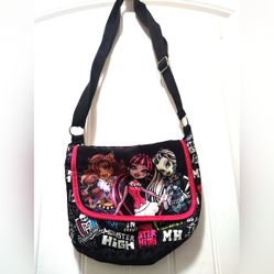Monster High Crossbody Bag Frankie Stein Draculaura Doll Print 2013