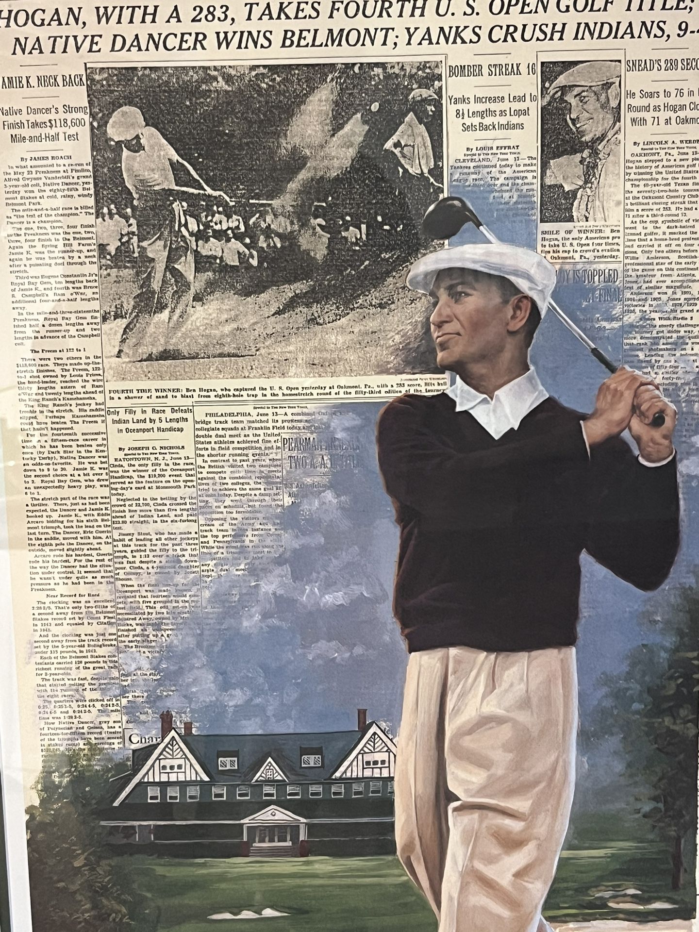 Ben Hogan Takes 4th US Open' Ltd Ed Doug London Print #46/950