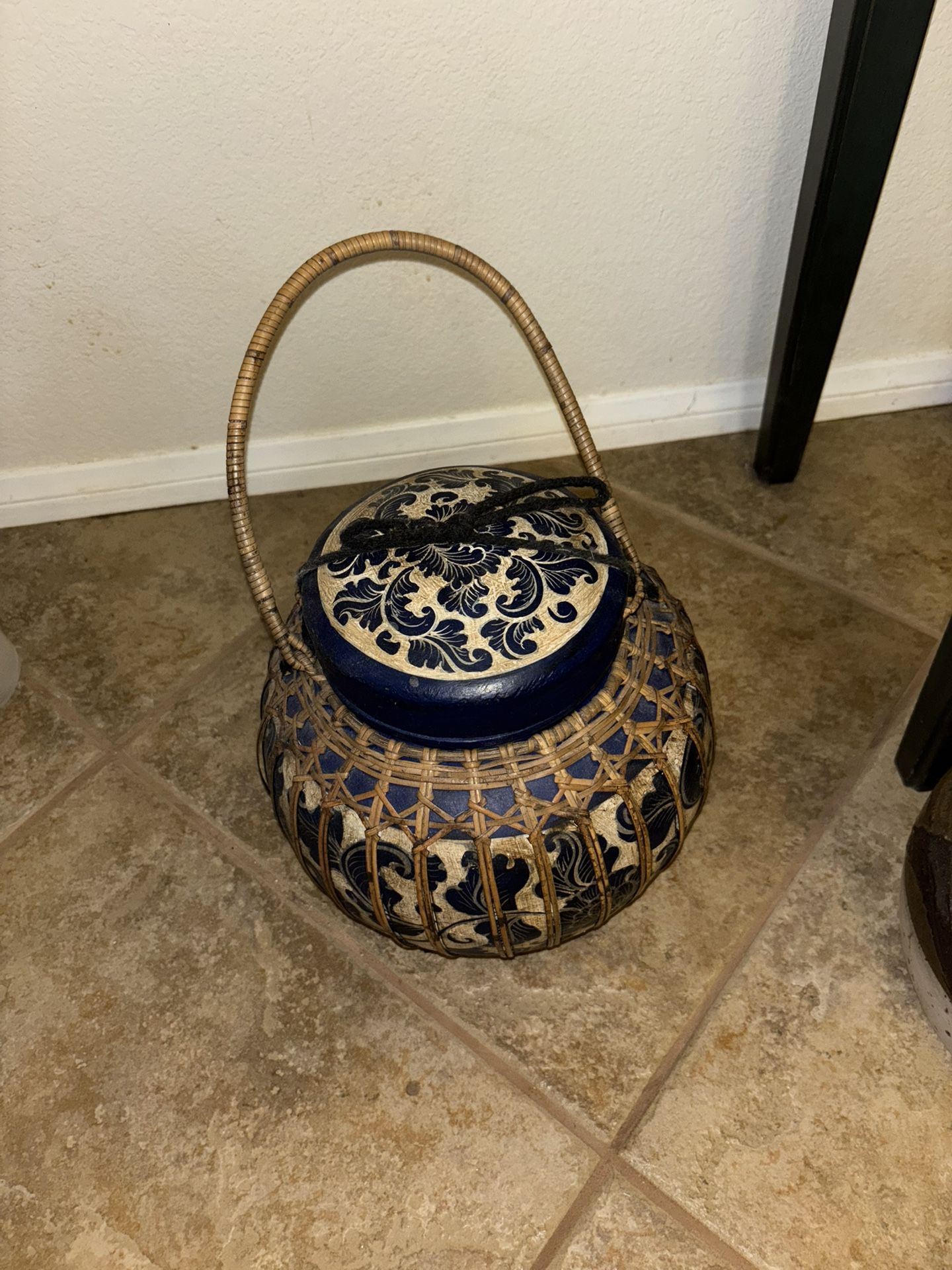 Antique Thai Bamboo Rice Basket
