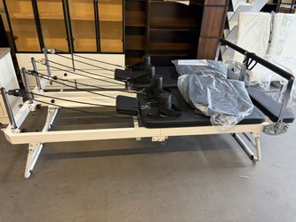 Pilates Reformer, 75" Foldable Reformer Pilates Machine Equipment for Home Use and Gym Workout Up to 400LBS with Dual Resistance- Springs and Cords an