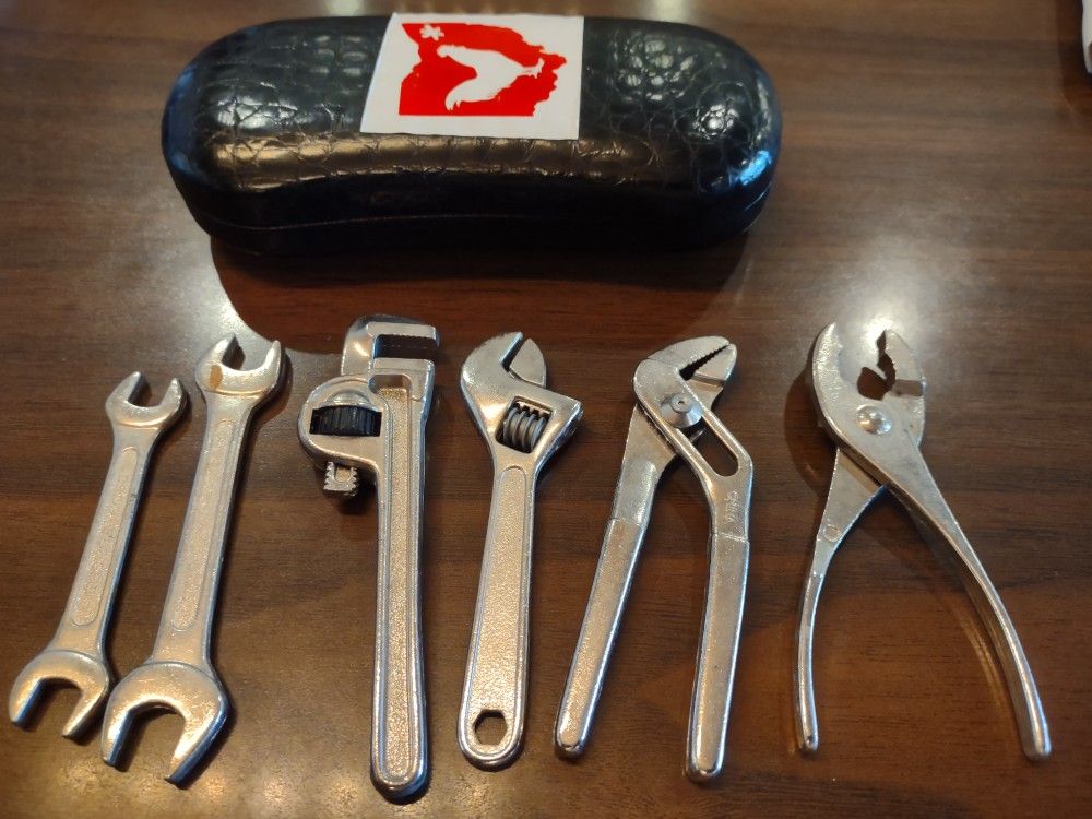 Six Piece Miniature Wrench And Pliers Tool Set