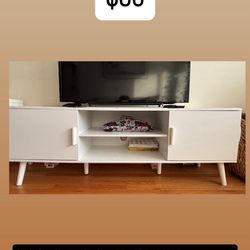 SUPERJARE TV Stand for 55 Inch TV,