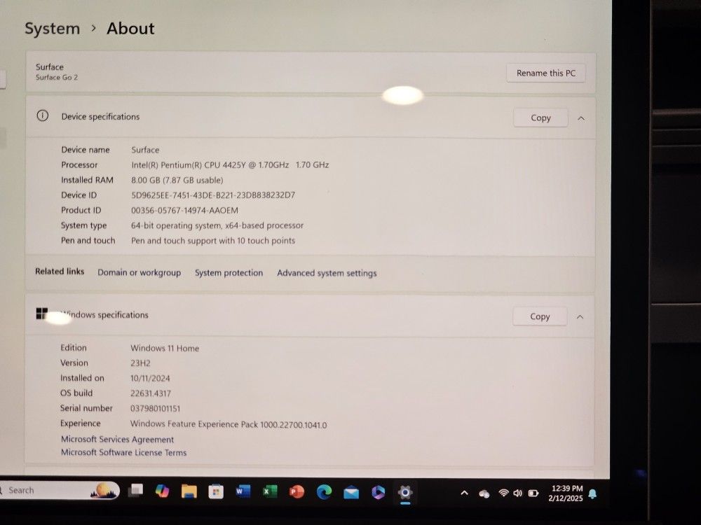 Surface GO2