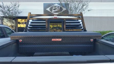 Weather guard tool box and Ranch Hand headache rack for Sale in San Antonio TX OfferUp
