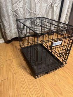 Black Wire Dog Crate with Tray