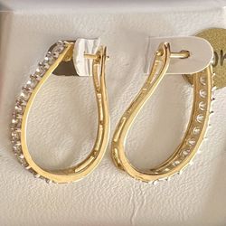 James Allen Brand 10k Yellow Gold/2 CTTW Hoop Earrings