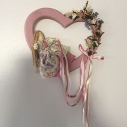 Farmhouse Wall Decor Wood Heart With Doll Great For A Little Girls Room