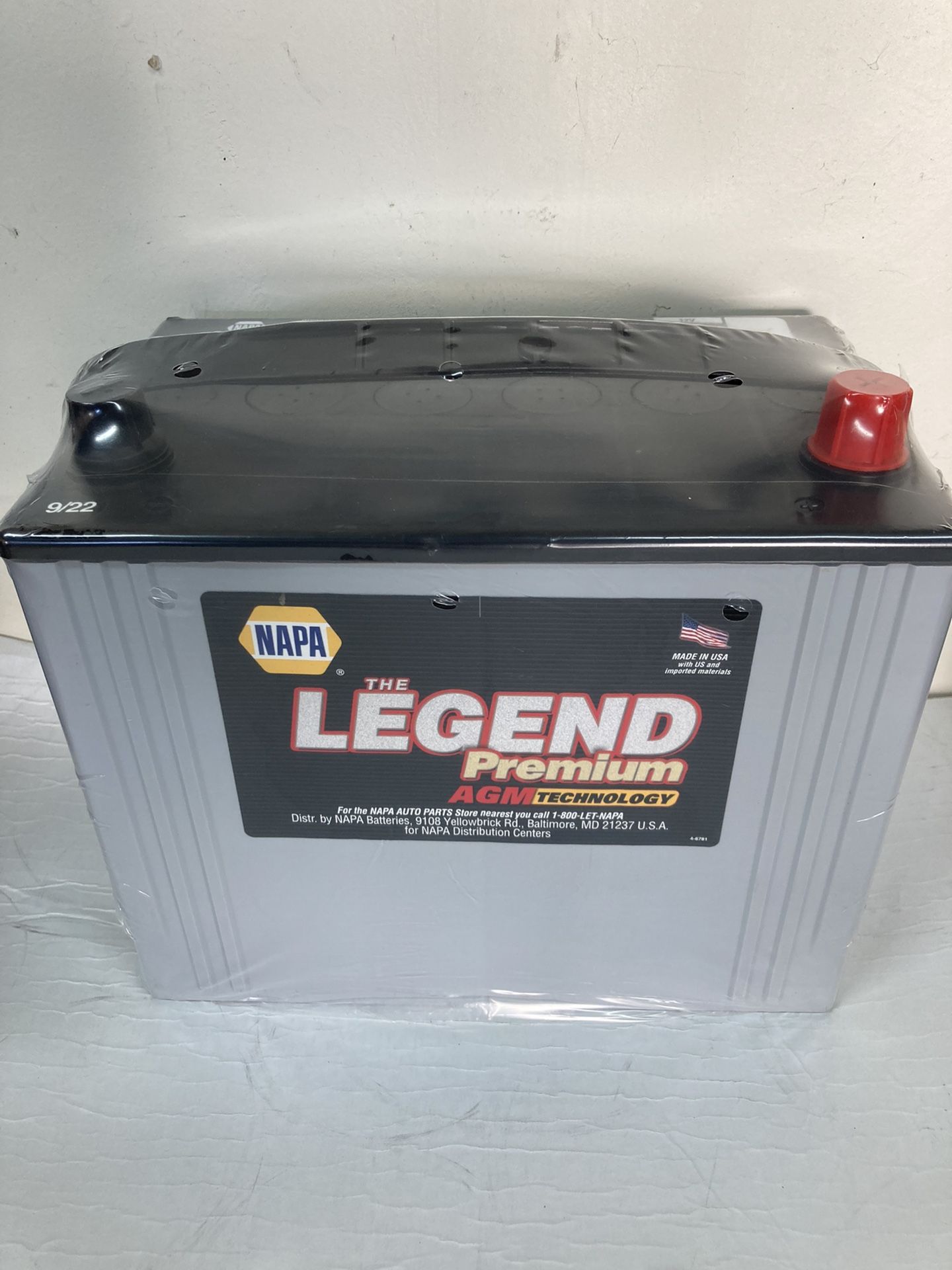 Car battery Napa legend premium gel AGM heavy duty size 24F Hi performance for sale