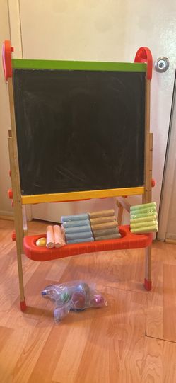 Kids Double-Sided hape all in 1 wooden kids Easel with magnetic and chalkboard