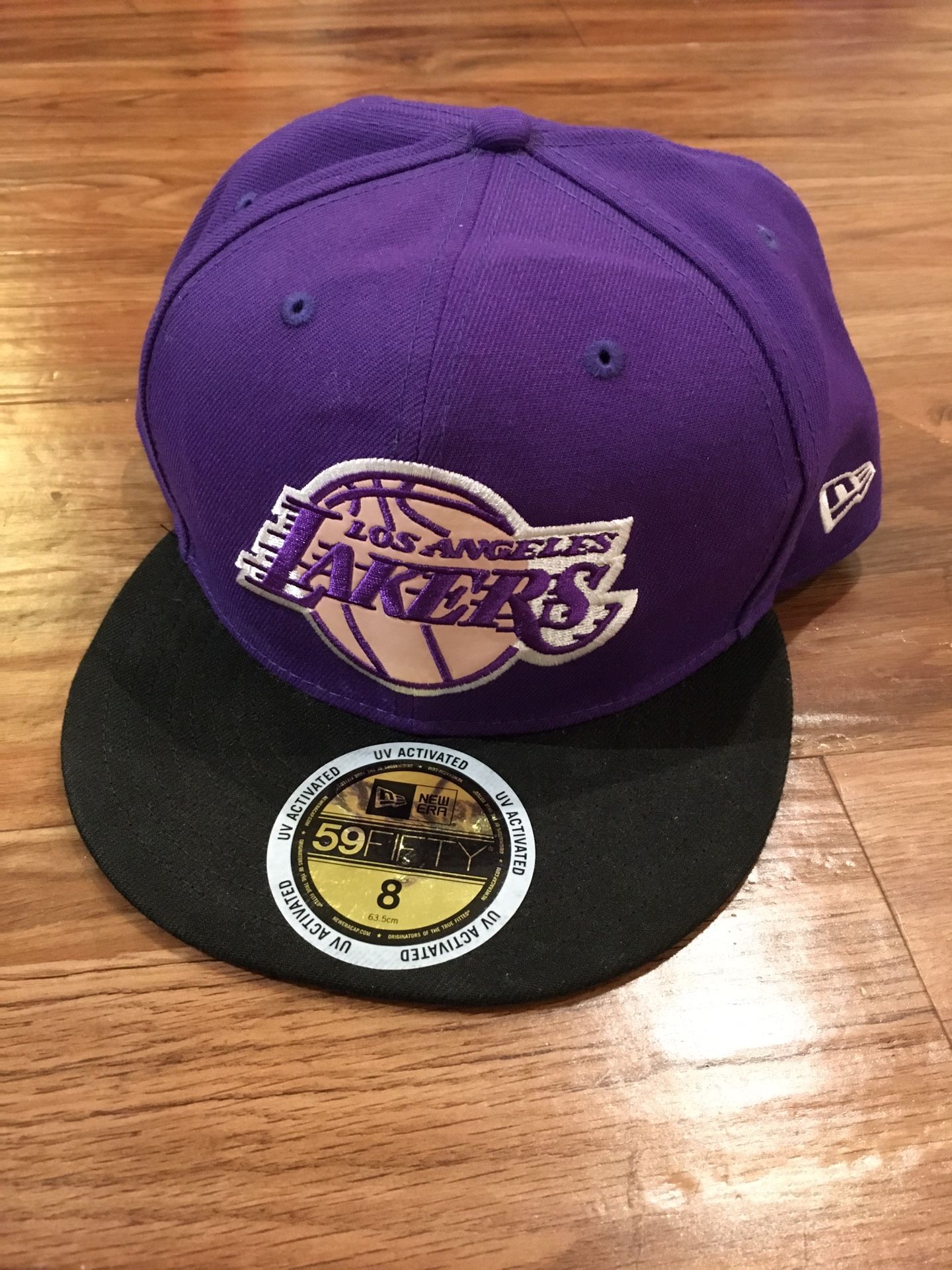 New Era Hat NBA LA Lakers Purple/Black 59FIFTY Fitted Mens Cap Size 8