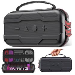 AXYBCOOL Switch 2 Case Compatible with Nintendo Switch 2(2025)/Switch/Switch OLED, Portable Hard Shell Switch 2 Travel Case for Accessories and Games 