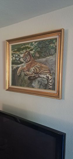 Tiger framed painting.