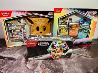 Pokemon Prismatic Evolutions Accessory Pouch, Surprise Box and Poster Collection