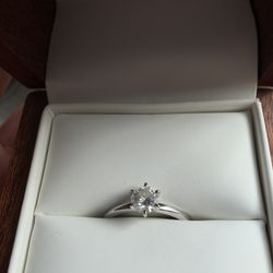 GIA Certified 0.50ct Diamond Ring – F Color – Excellent Cut – 14k White Gold