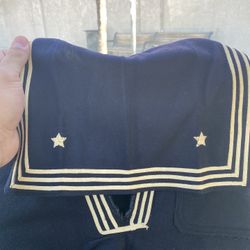 WWII WW2 Navy Uniforms. 3 Dress Blues Tops, 1 White Top And Pant. Military