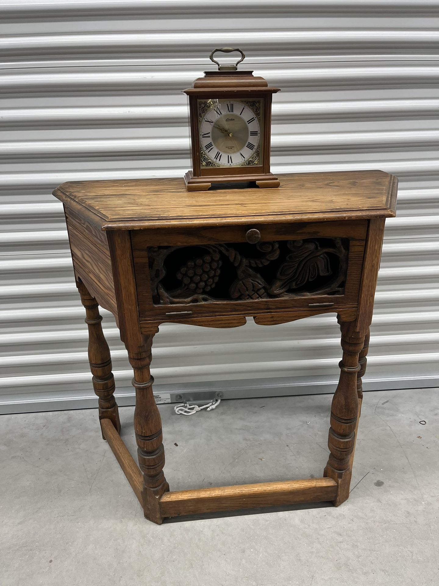 Vintage Solid Oak Accent Table