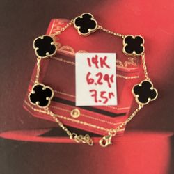 14K Solid Gold Bracelet 6.2Gr 7.5 Inches Long 