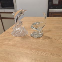 Glass Dolphins Both For 16.00