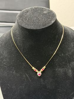 Heart Quarts 10k Gold Women’s Necklace