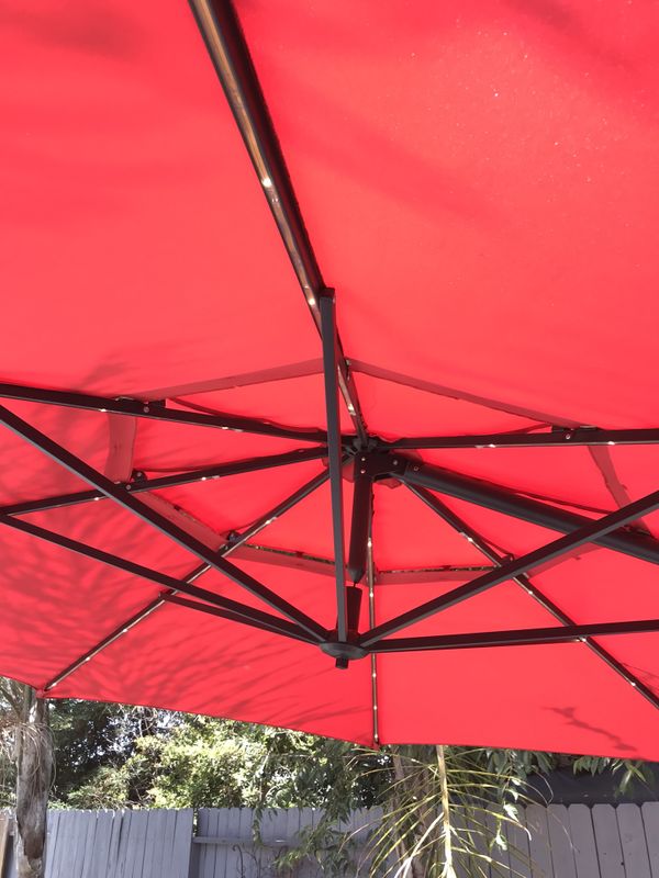Simply Shade Cantilever Umbrella Red Offset Pre Lit 11 Ft Patio Simply Shade Cantilever Umbrella Red Offset Pre Lit 11 Ft Patio With Base For In Newman Ca Offerup
