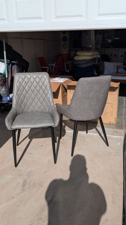 (2) Brand New! Leather Tufted Arm Style Dining Chairs