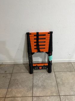 Orange and Black Telescoping Ladder - 12.5 feet - L77