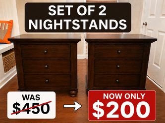 Solid Wood Nightstands Set of 2 | Liberty Furniture Hamilton Collection | 3 Drawer End Tables