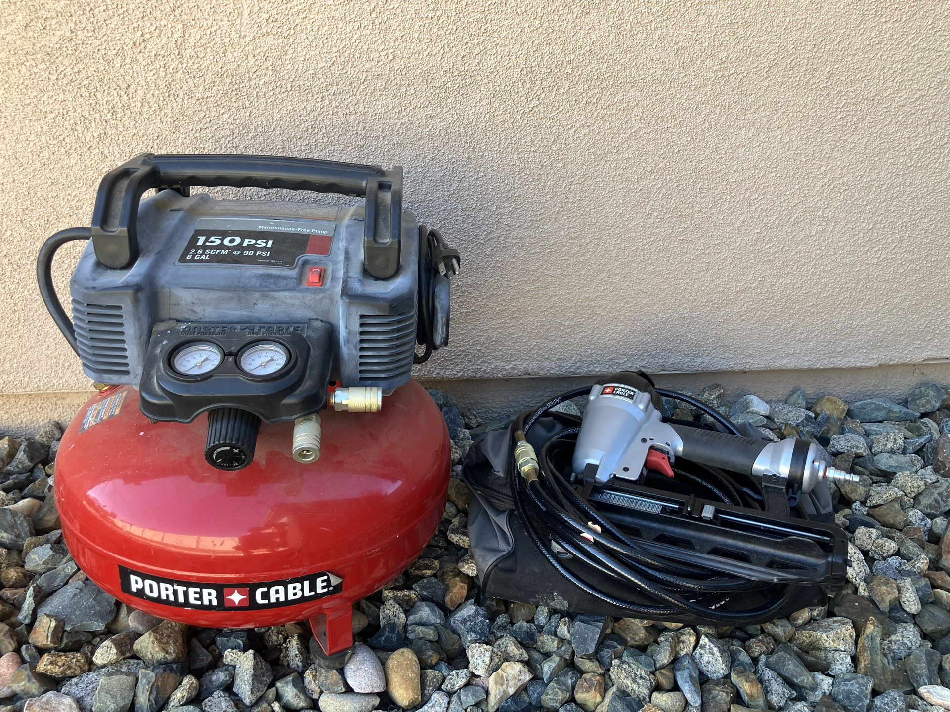 Porter Cable Nail gun And Air Compressor