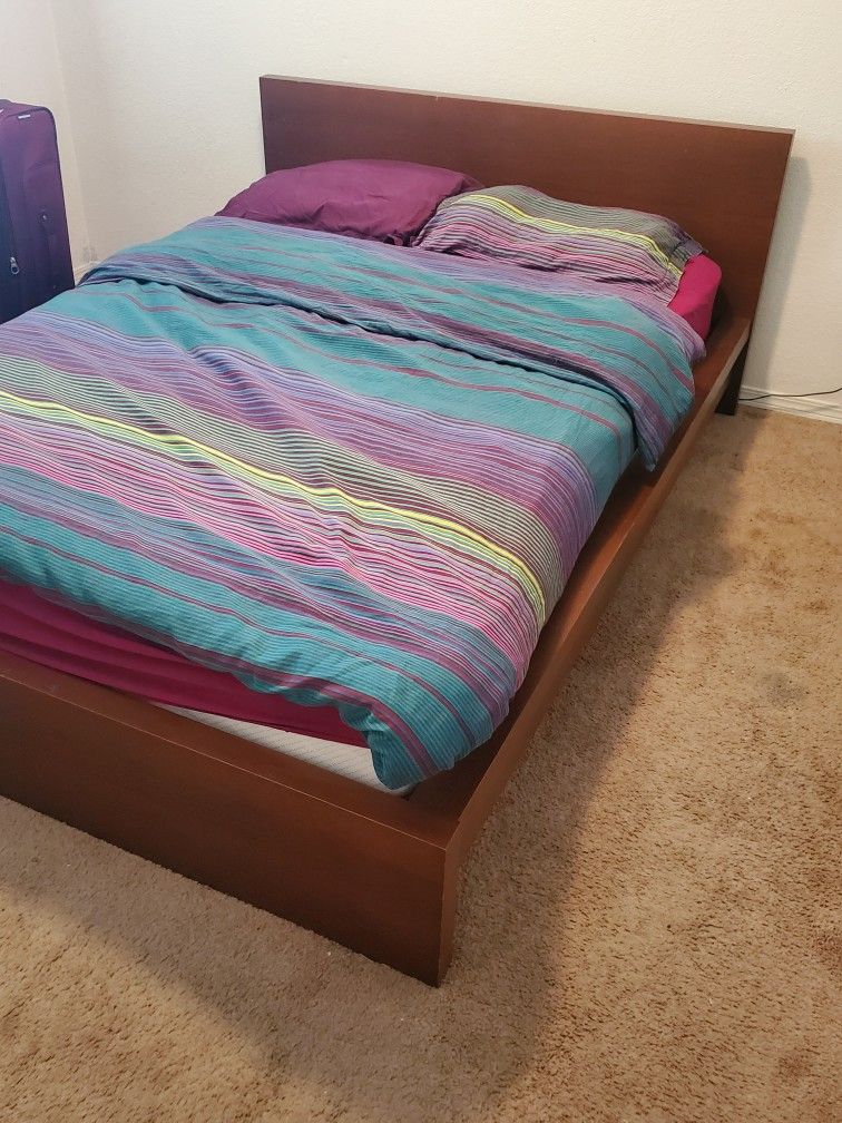 Queen-Size Bed Frame and Mattress