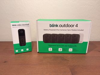 NEW Blink Outdoor 4 Security System (5 Cameras) + Video Doorbell