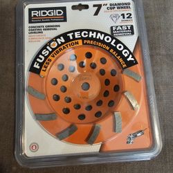 Ridgid 7 Inch Diamond Cup Wheel New 