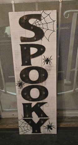 Spooky Halloween Wooden Marquee Sign