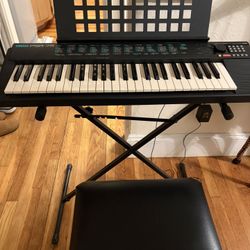 Yamaha PSR-75 keyboard, stand, chair