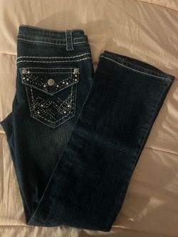 Paisley Sky Jeans- Dark Wash Size 6