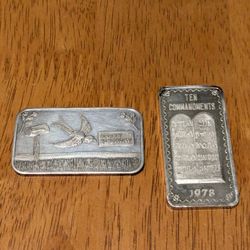 Silver .999 Bars 1oz. Each ~ Total 2ozs. ~ Vintage 