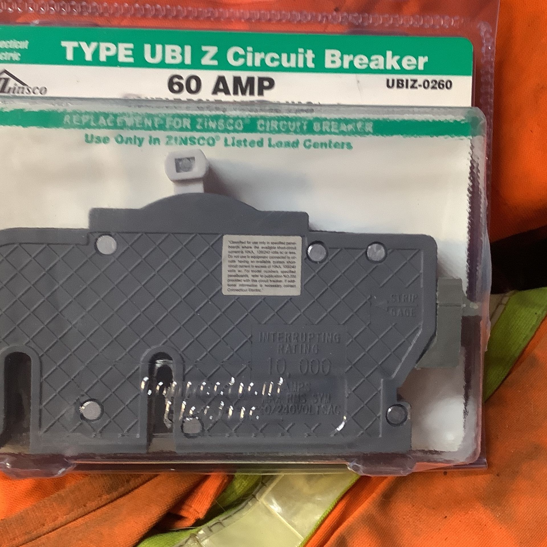 Zinsco\Type Z. 2 Pole 60 Amp Breaker