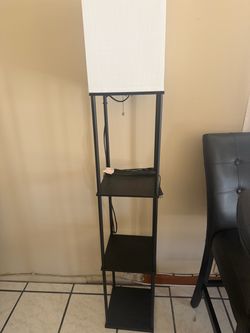 Floor Lamp with Built-In Shelves