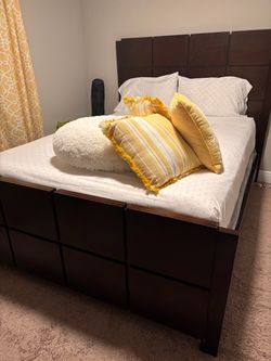 Dark Wood Queen Bed Frame