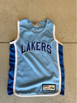 Vintage Y2K Los Angeles Lakers Hardwood Classics Majestic Light Blue Jersey Men's Medium