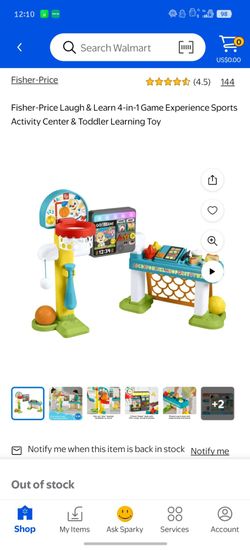 Fisher-Price Laugh & Learn 4-in-1 Game Experience Sports Activity Center & Toddler Learning Toy
