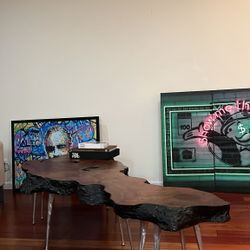 Live Edge Solid Oak Coffee Table 