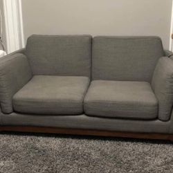 Mid Century Article Ceni Pyrite Gray Loveseat 