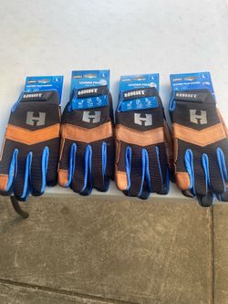 HART Leather Palm Work Gloves, 5-Finger Touchscreen