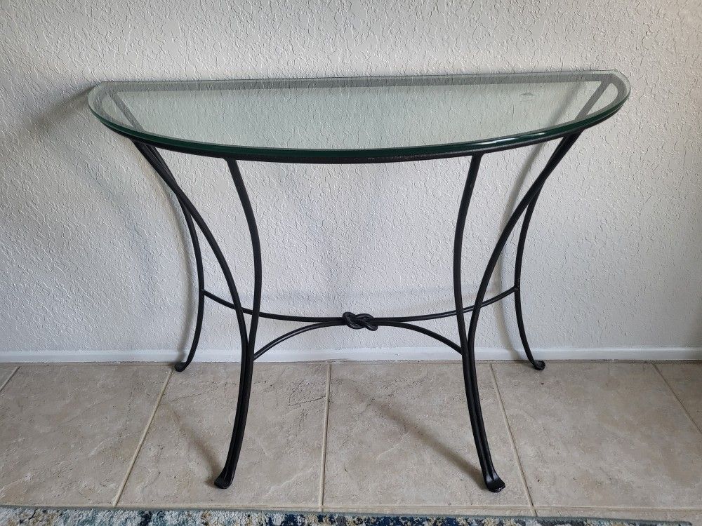 Rounded Glass Console/Entryway Table