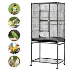 Large Parrots Birds Flight Cage With Removable Rolling Stand 