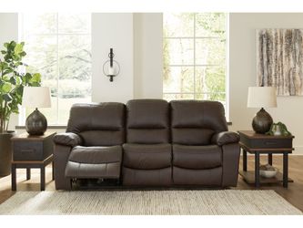 Leesworth Dark Brown Power Reclining Sofa