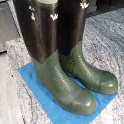 Viking Men's Steel Toed Rubber Boots Size 13 V - W8-3 Journeyman Green Like New